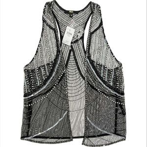 Black Sheer Sequin Vest from Buckle Sz-Small